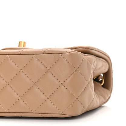 Chanel Lambskin Quilted Mini Pearl Crush Flap Dark Beige 10 of 11
