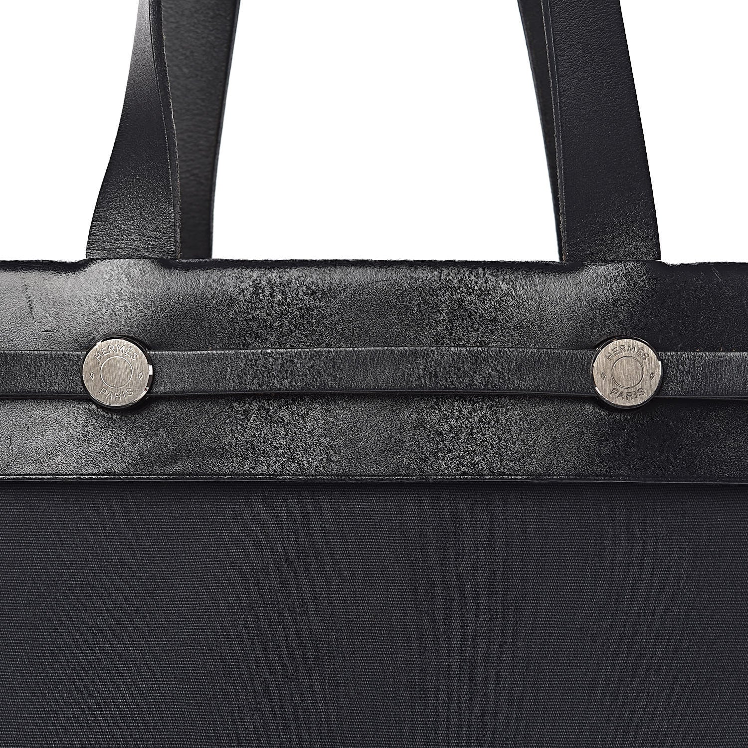 Hermes Toile Vache Hunter Herbag Cabas MM Black 20 of 20