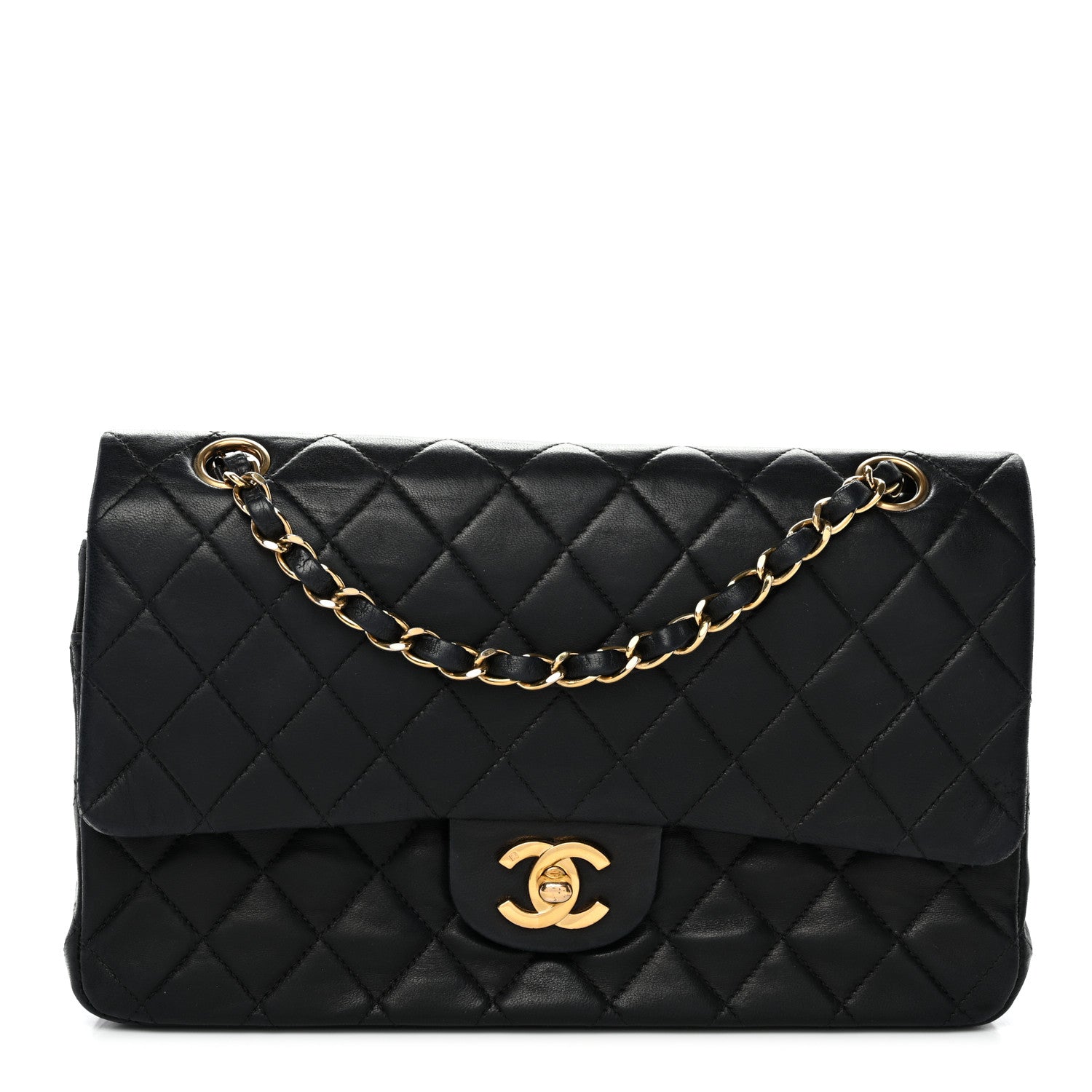 Chanel Lambskin Quilted Small Double Flap Black 1 of 15