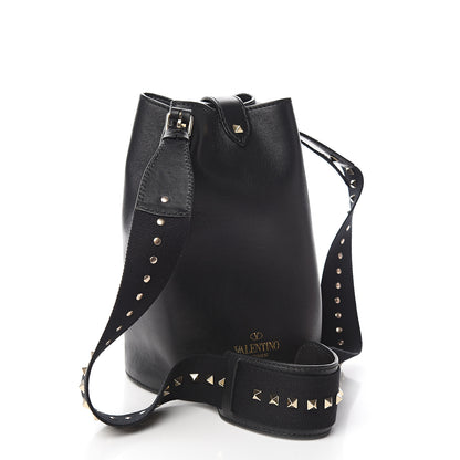 Valentino Garavani Vitello Rockstud Bucket Bag Black 2 of 9