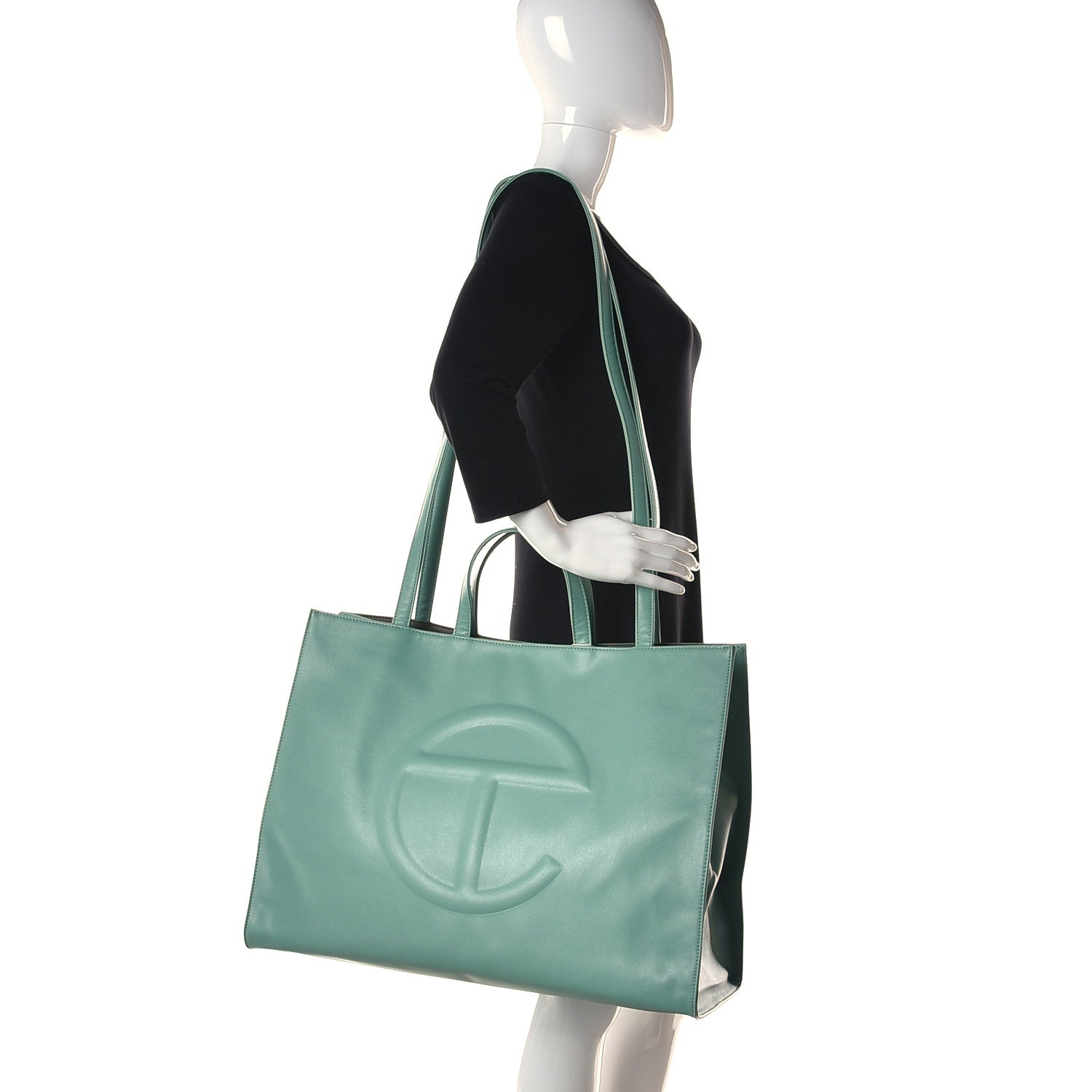Telfar Vegan Leather Large Shopping Bag Sage 2 of 13
