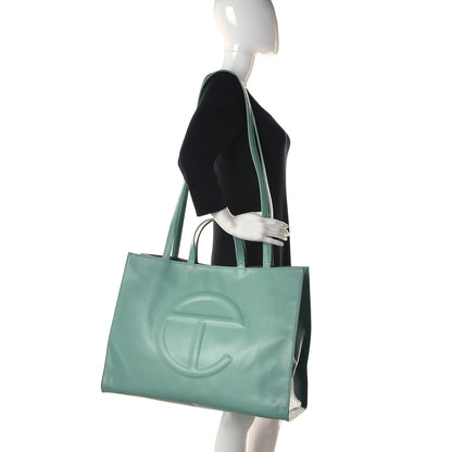 Telfar Vegan Leather Large Shopping Bag Sage 2 of 13