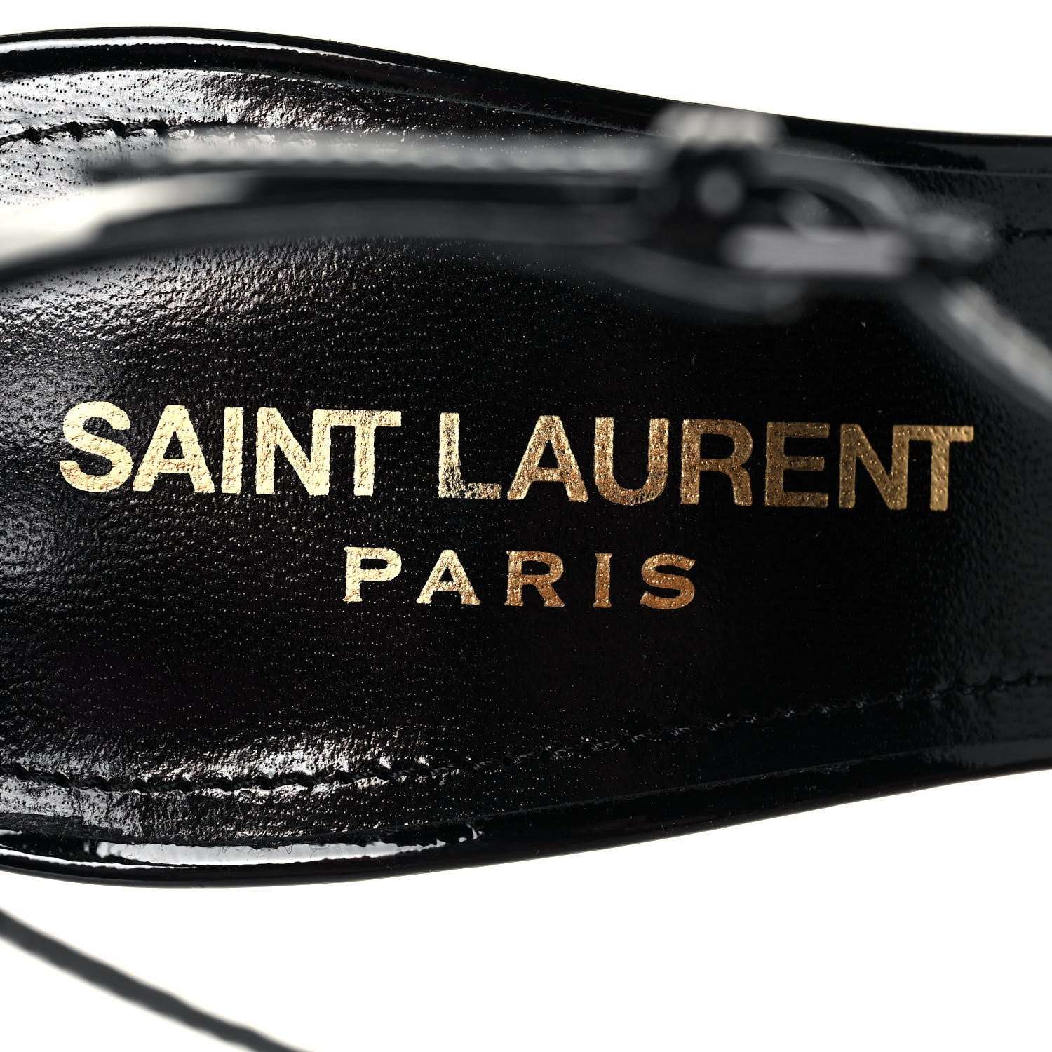 Saint Laurent Patent Calfskin Zoe 105 Ankle Strap Pumps 36 Black 7 of 9