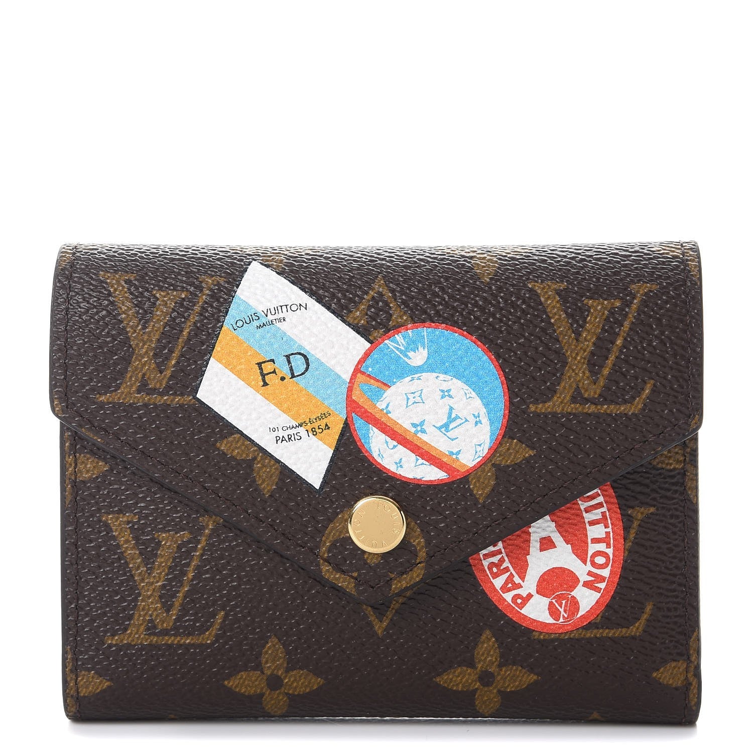 Louis Vuitton Monogram World Tour Victorine Wallet 1 of 7