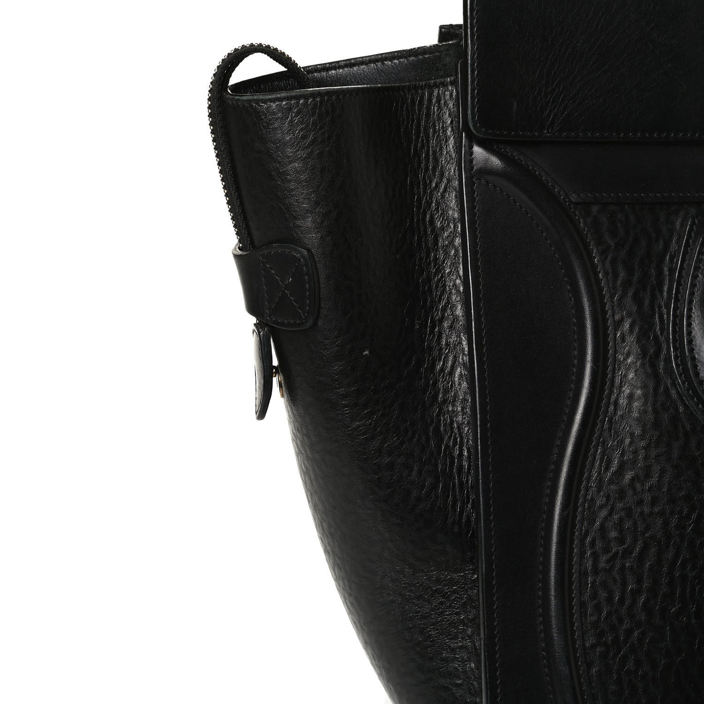 Calfskin Astrakhan Embossed Mini Luggage Black
