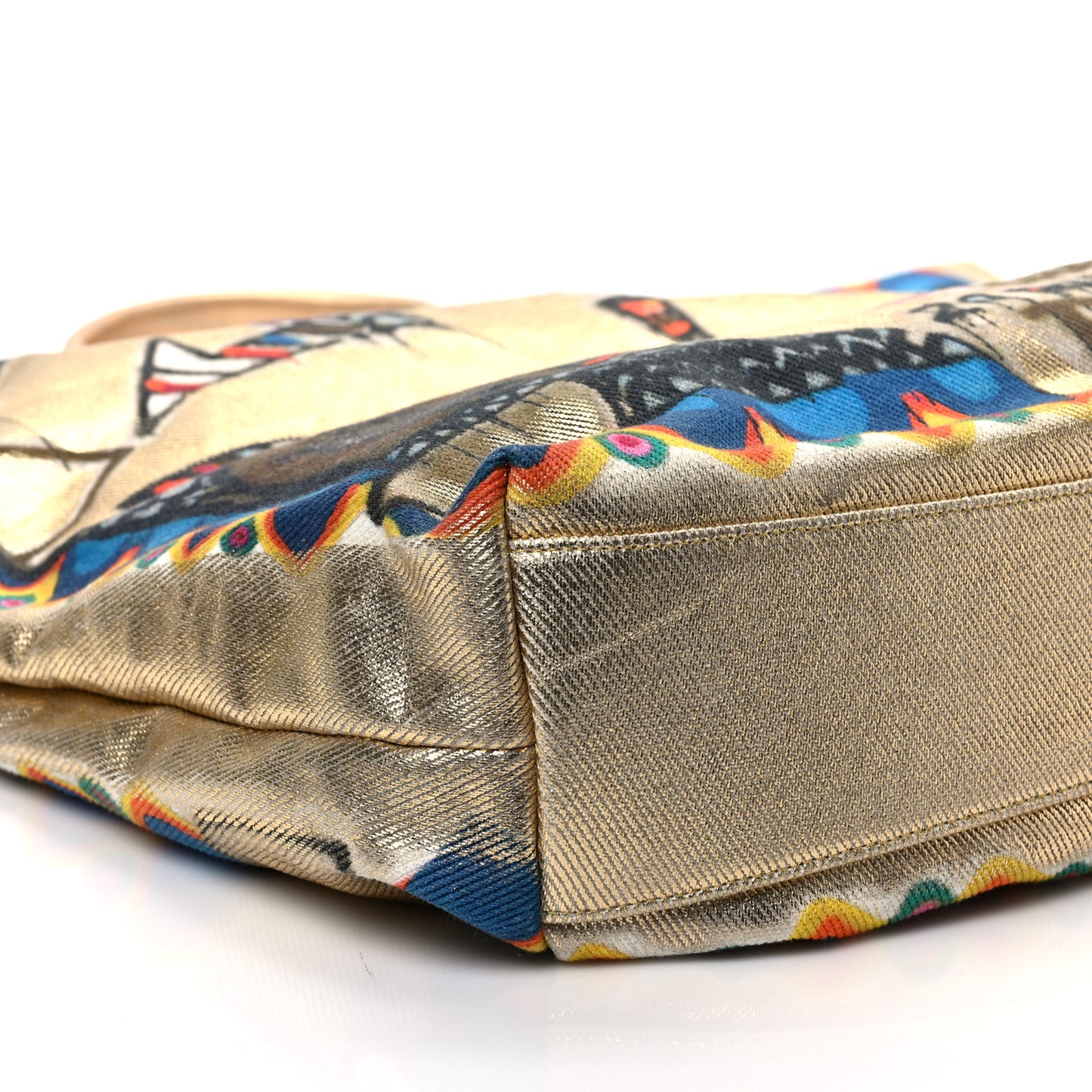 Graffiti Printed Canvas Street Spirit Tote Multicolor