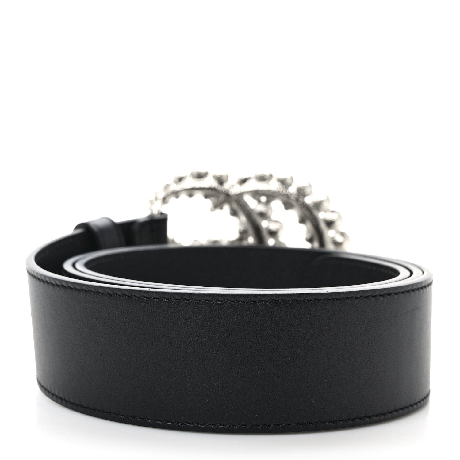 Gucci Calfskin Crystal Double G 40mm Belt 90/36 Black 2 of 4