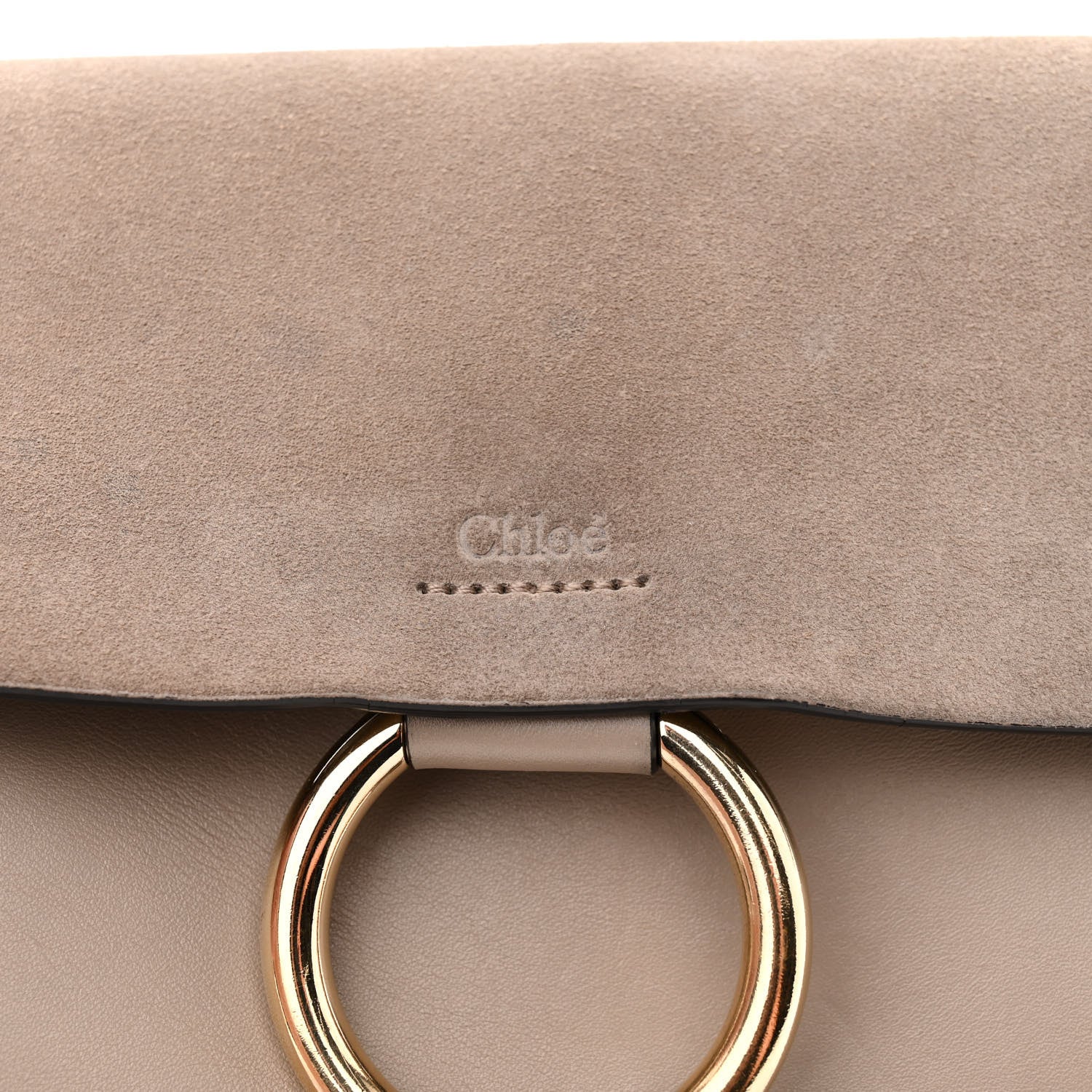 Chloe Suede Calfskin Small Faye Shoulder Bag Motty Grey 18 of 18