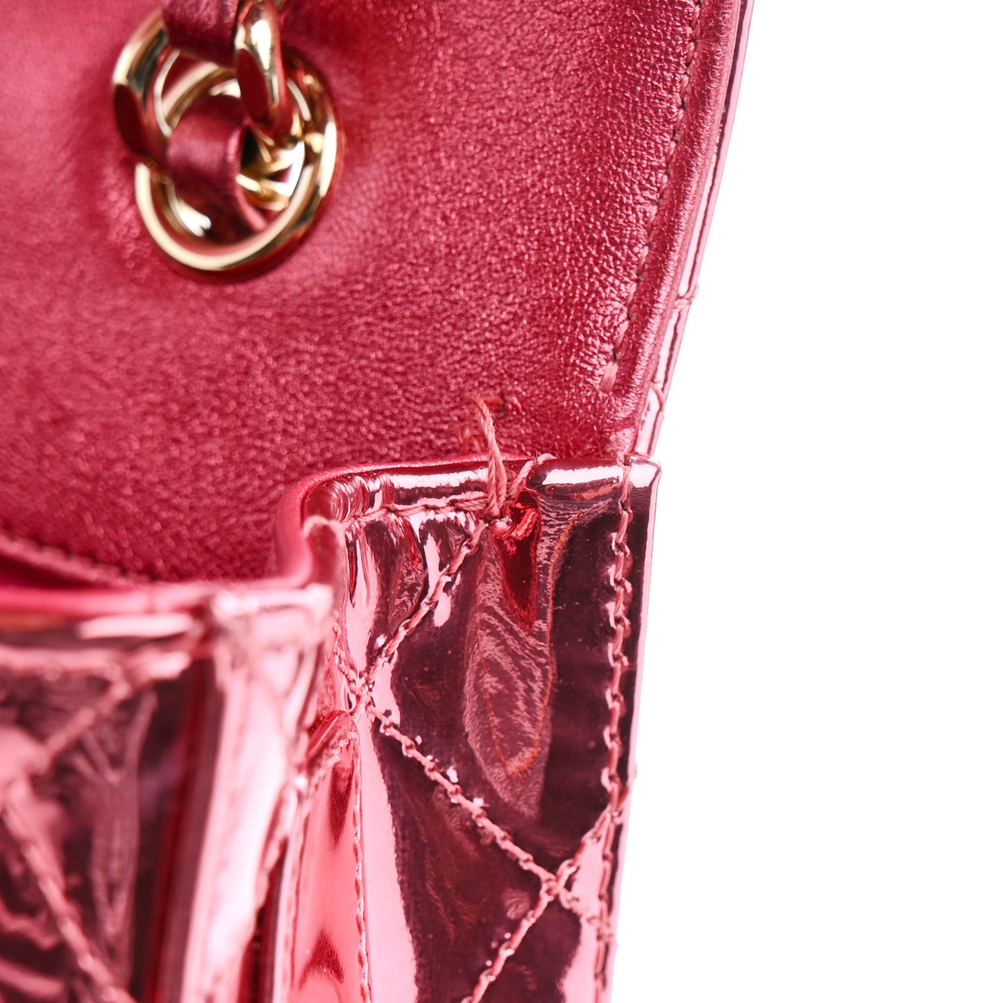 Mirror Calfskin Metallic Calfskin Quilted Hollywood Boulevard Backpack Pink