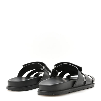 Hermes Calfskin Womens Chypre Sandals 39 Black 5 of 9