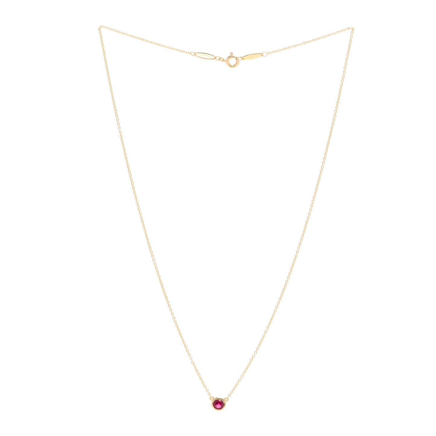 18K Yellow Gold Ruby Elsa Peretti Color By The Yard Pendant Necklace