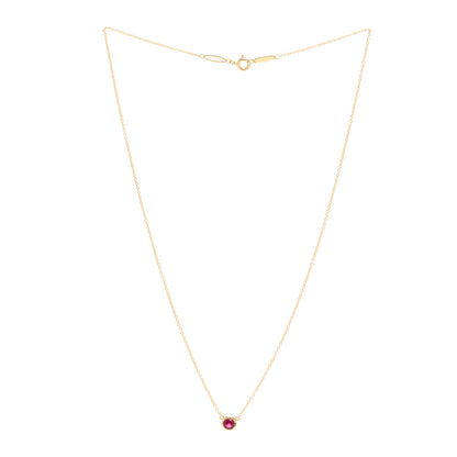 Tiffany 18K Yellow Gold Ruby Elsa Peretti Color By The Yard Pendant Necklace 3 of 5