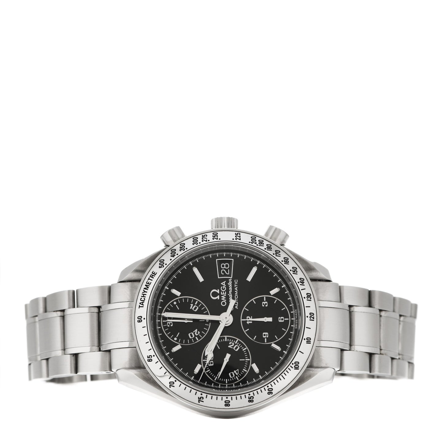 Stainless Steel 39mm Speedmaster Chronograph Automatic Watch Black 3513.50