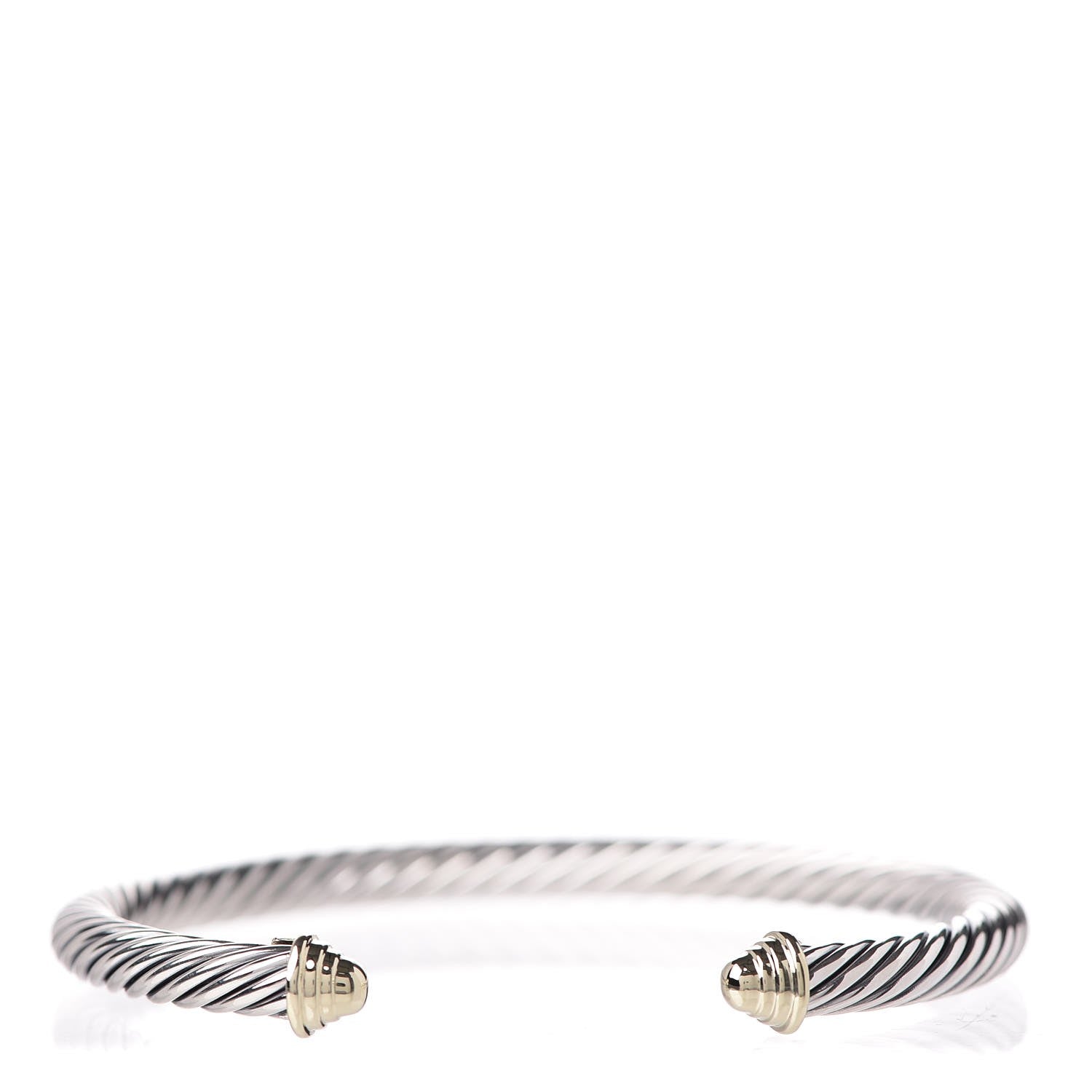 David Yurman Sterling Silver 14K Yellow Gold 5mm Cable Classics Bracelet 1 of 5