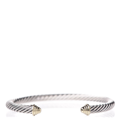 David Yurman Sterling Silver 14K Yellow Gold 5mm Cable Classics Bracelet 1 of 5