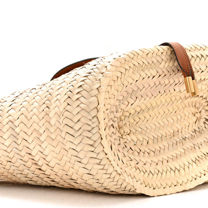 Chloe Raffia Small Grain Calfskin Medium Marcie Basket Tan 10 of 12