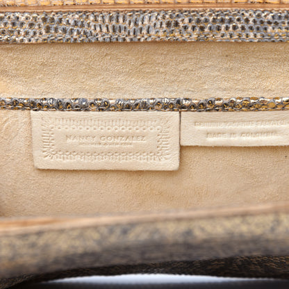 Nancy Gonzalez Metallic Lizard Clutch Gold 6 of 7