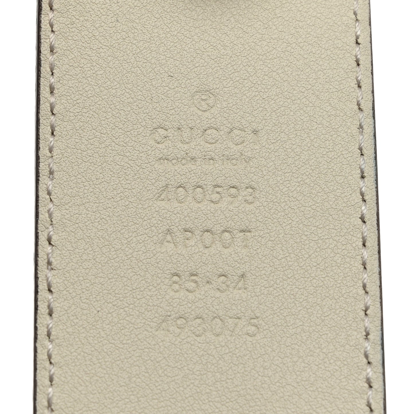 Calfskin Double G 40mm Belt 85 34 Mystic White