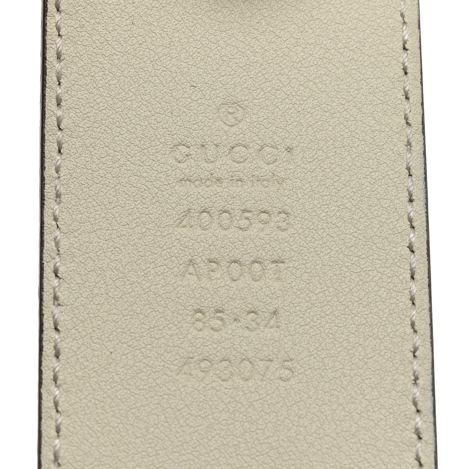 Gucci Calfskin Double G 40mm Belt 85 34 Mystic White 3 of 6