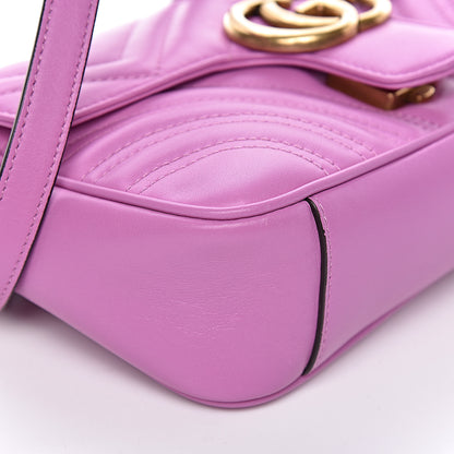 Gucci Calfskin Matelasse Mini GG Marmont Shoulder Bag Candy Mousse 8 of 9