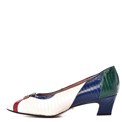 Gucci Snakeskin Crystal Double G Pumps 41 Multicolor 1 of 11