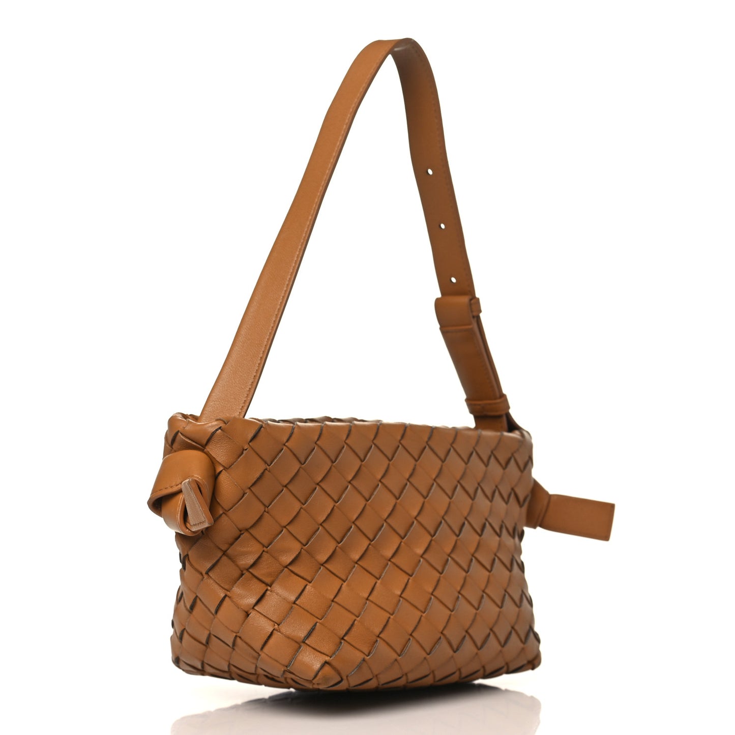 Nappa Intrecciato Tie Shoulder Bag Caramel