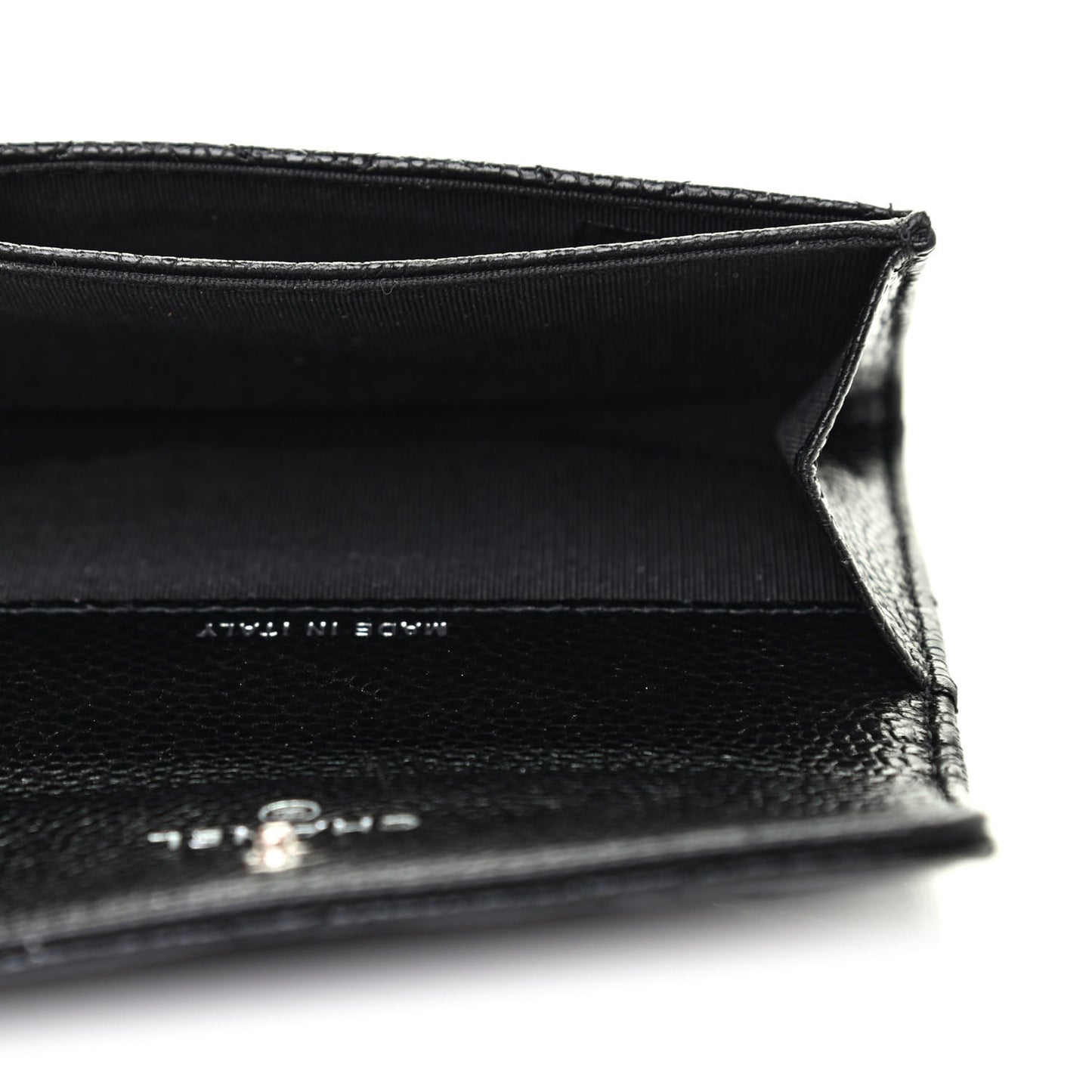 Caviar Quilted Flap Card Holder So Black
