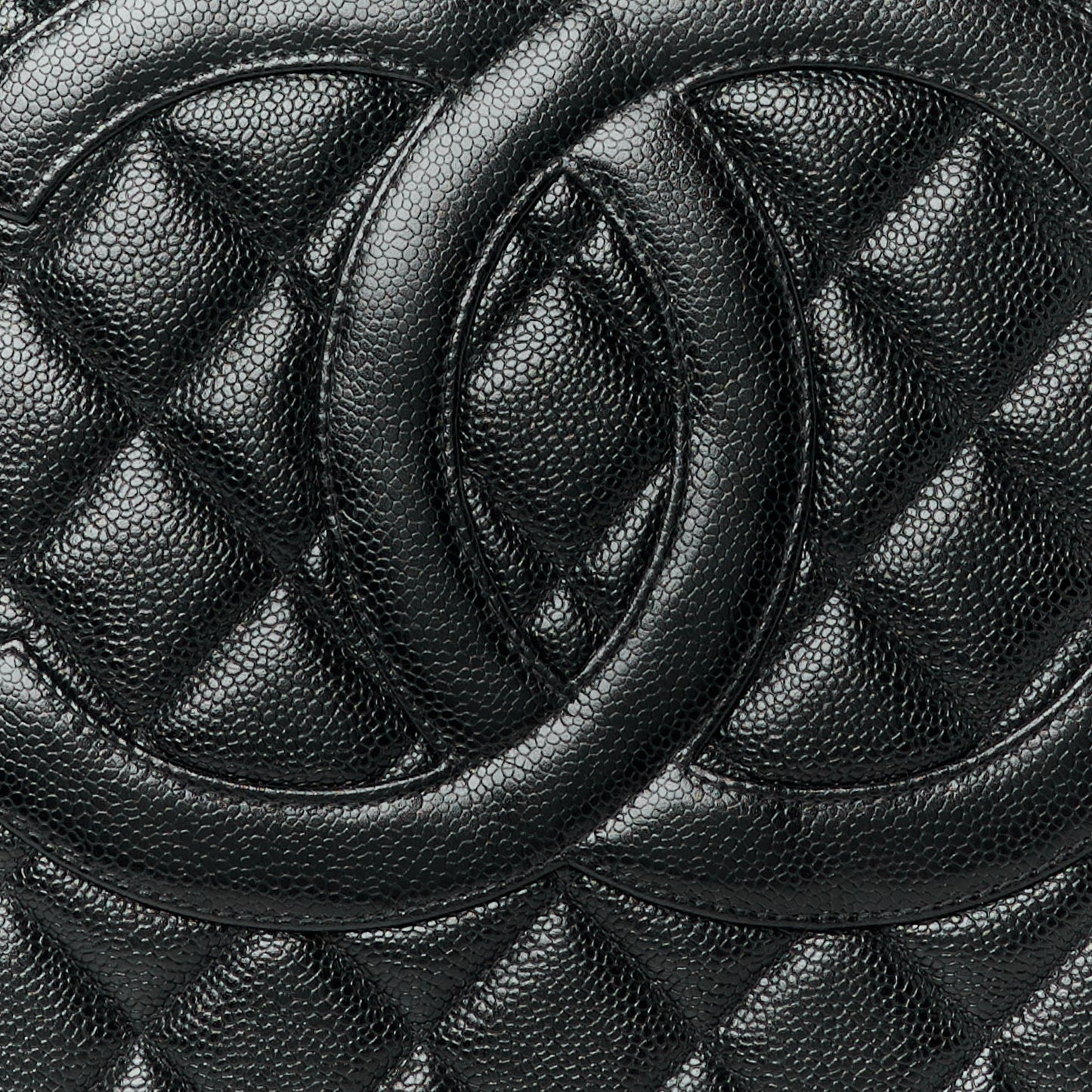 Caviar Quilted Medallion Tote Black