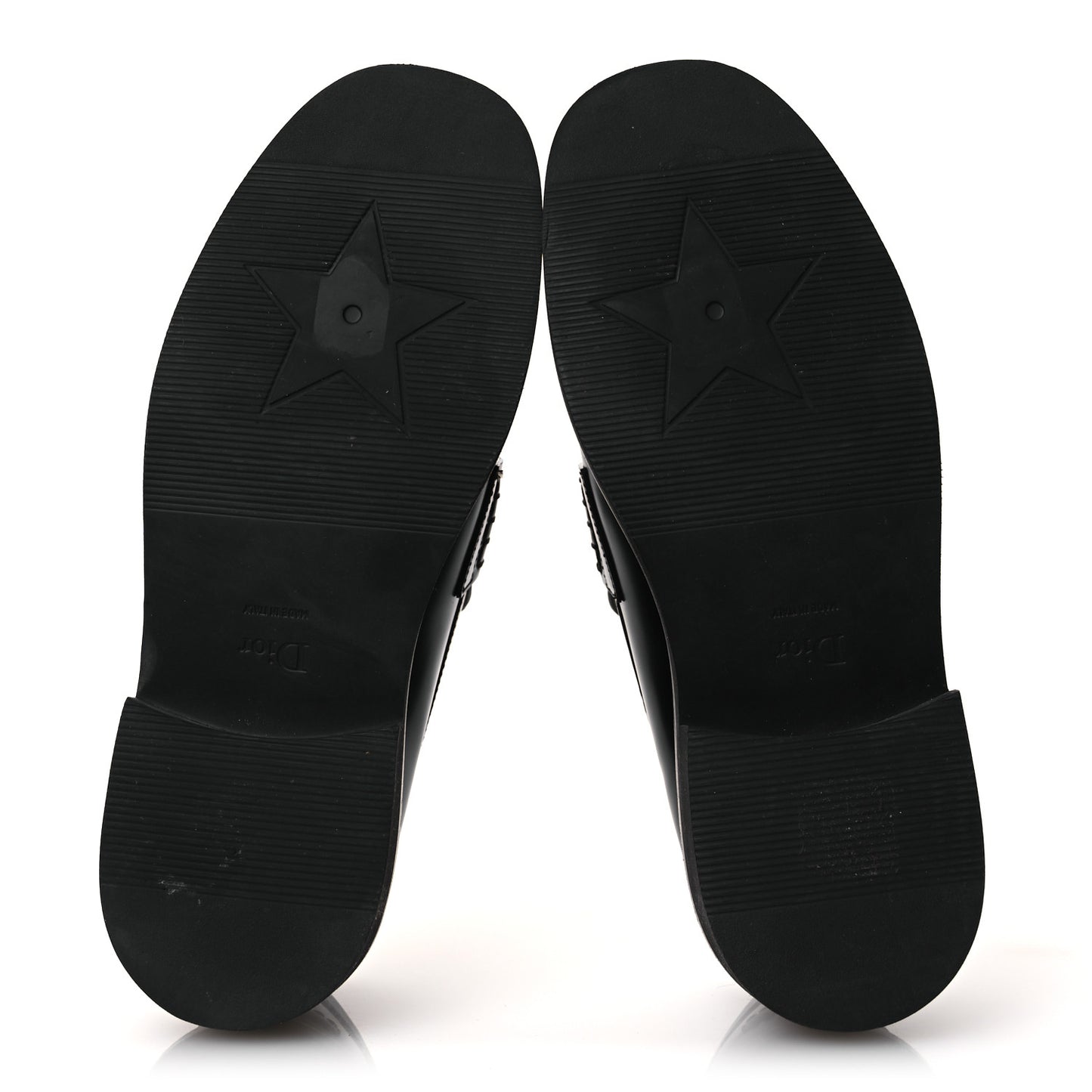 Brushed Calfskin Boy Loafers 37.5 Black White