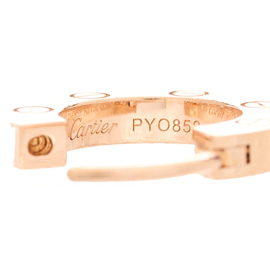 18K Pink Gold Single LOVE Hoop Earring