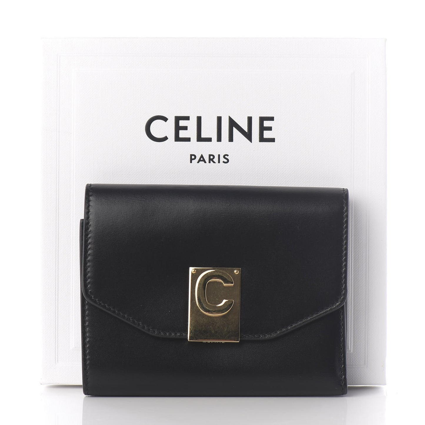 Shiny Smooth Calfskin C Wallet Black