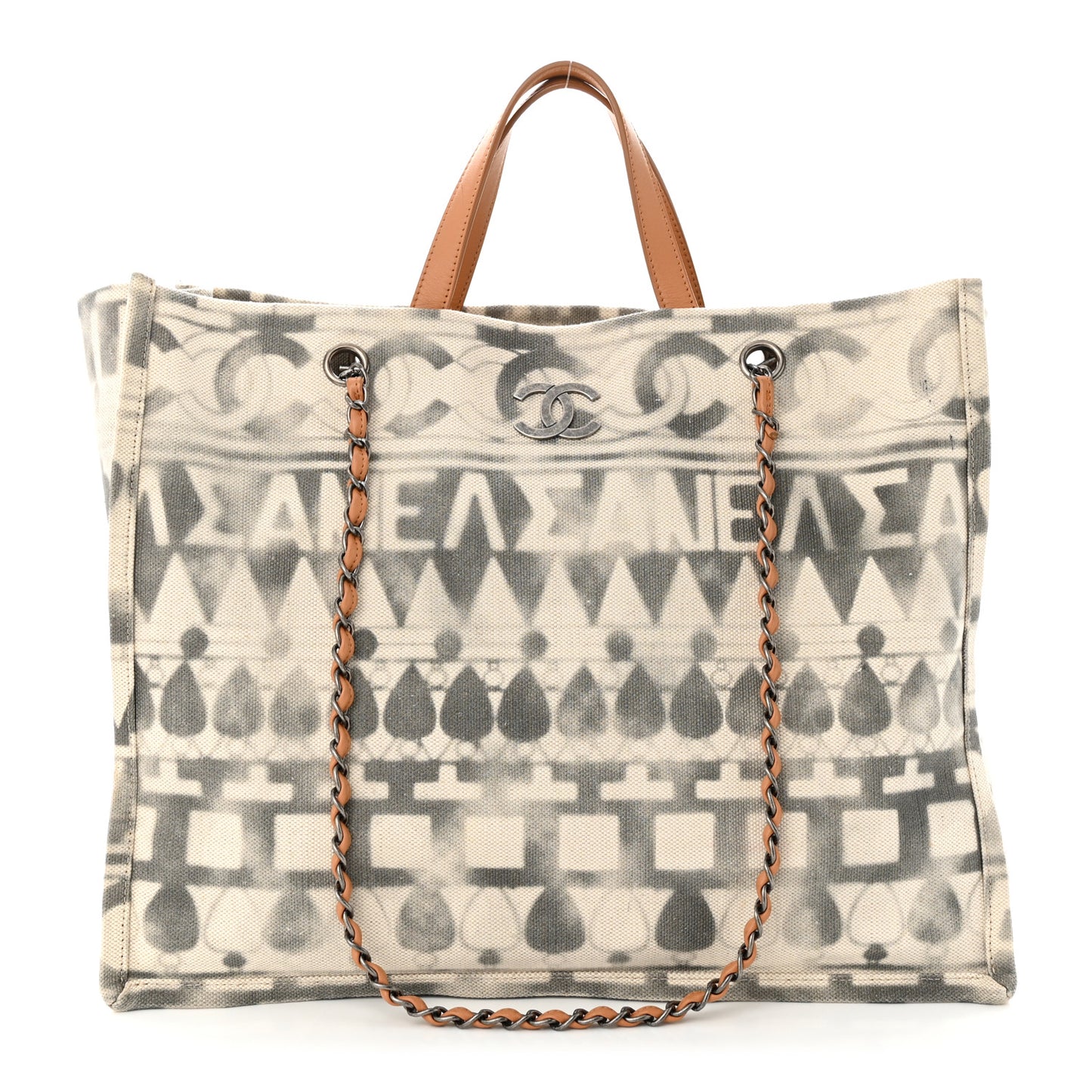 Canvas Large Iliad Shopping Tote Beige
