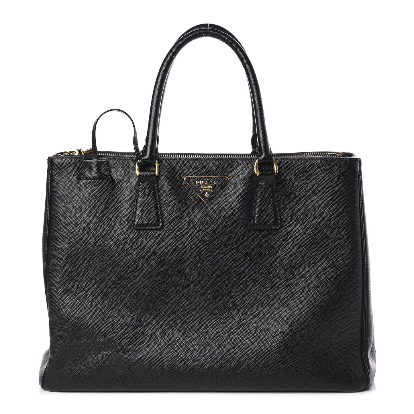 Saffiano Large Galleria Double Zip Tote Black