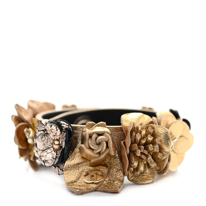 Chanel Metallic Calfskin Floral Bracelet 1 of 8