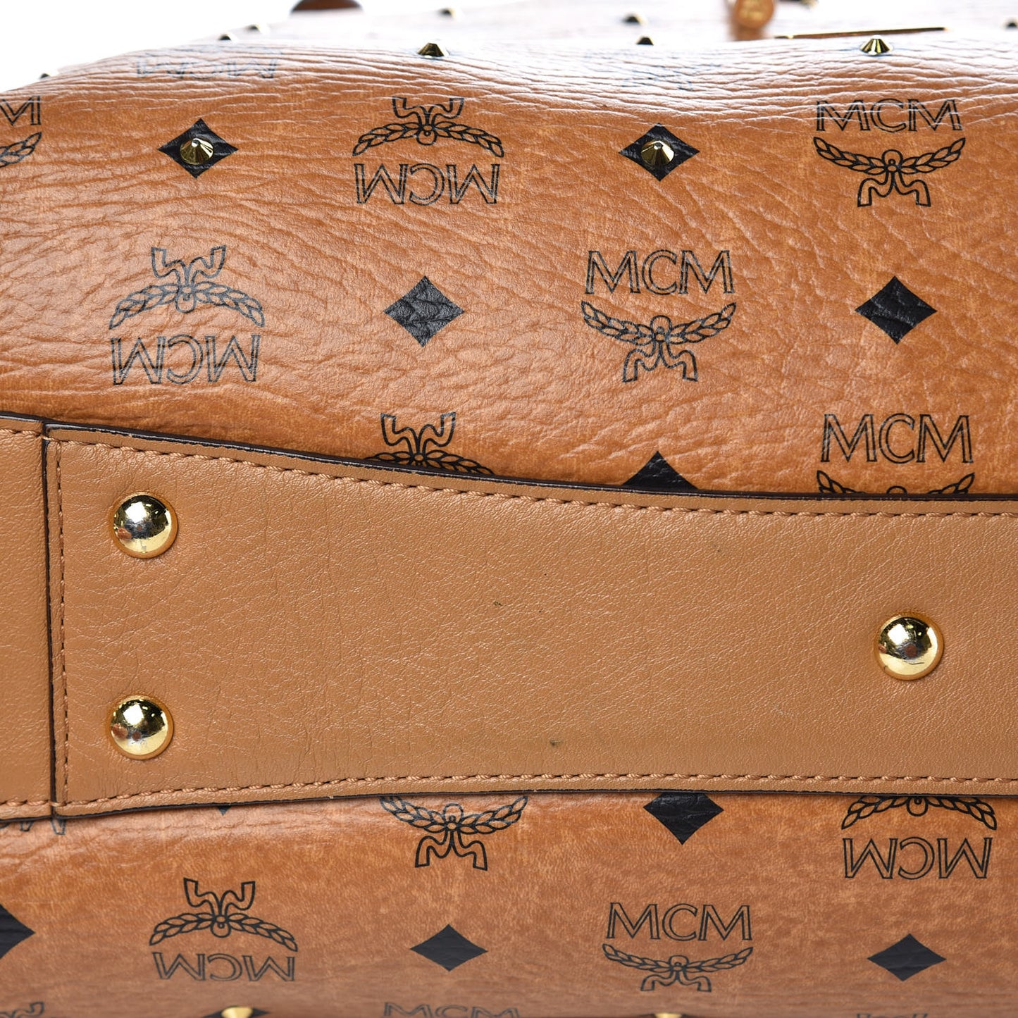 Visetos Studded Medium Drawstring Shopper Cognac