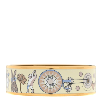 Hermes Enamel Printed Tea For Two Wide Bracelet 65 Lumiere 1 of 6