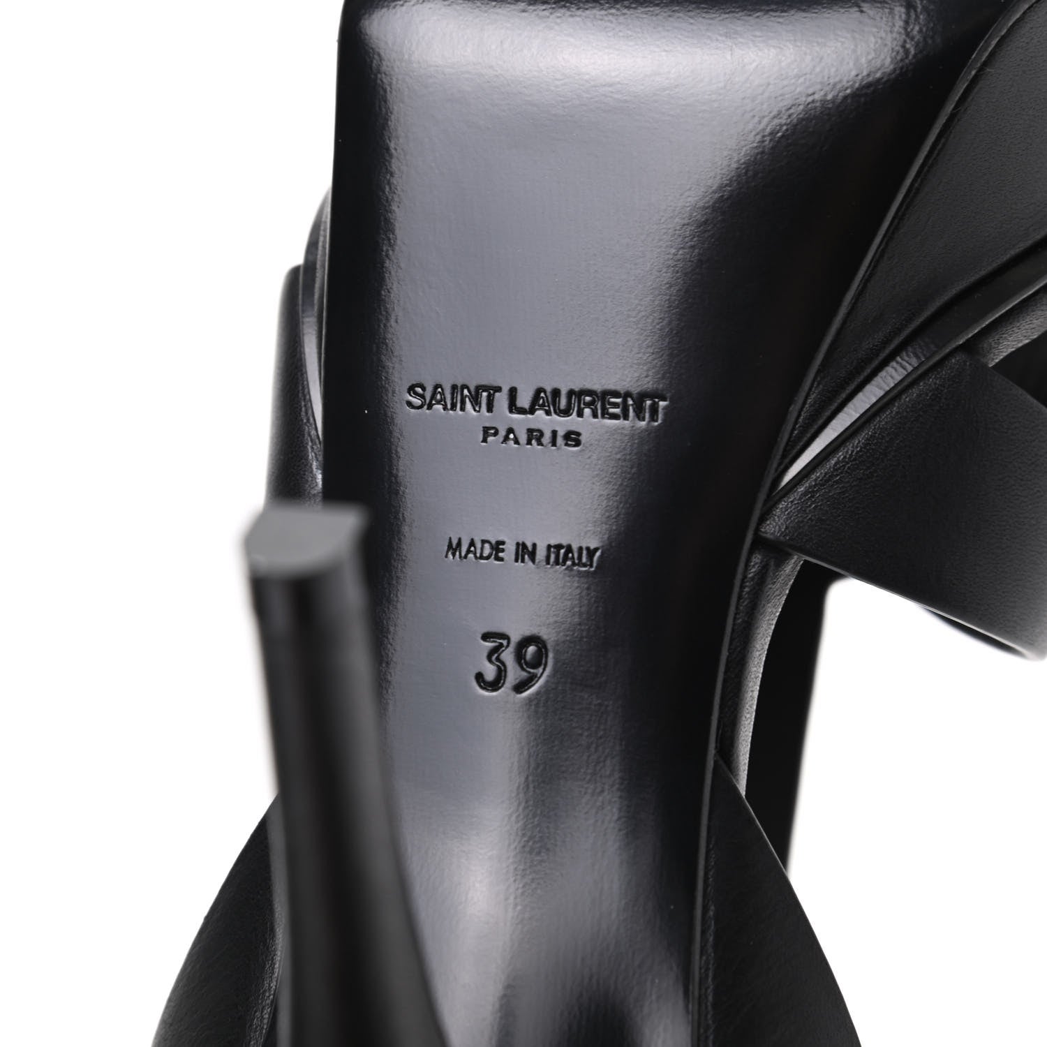 Saint Laurent Calfskin Tribute 75 Platform Sandals 39 Black 7 of 8