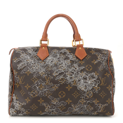 Louis Vuitton Monogram Dentelle Speedy 30 Silver 1 of 15