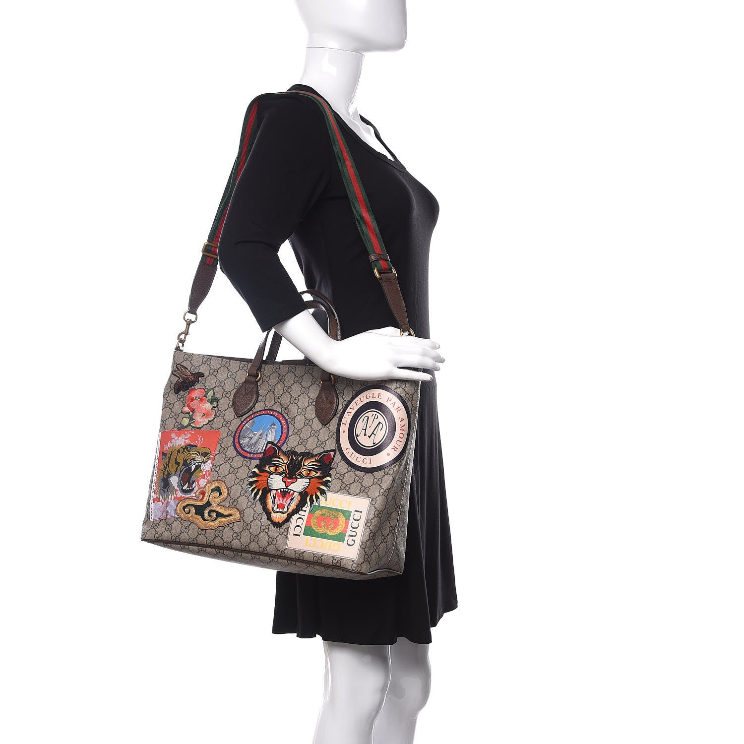 Gucci Soft GG Supreme Monogram Courrier Medium Crossbody Tote Beige New Acero 2 of 10