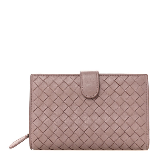 Nappa Intrecciato French Flap Wallet Mallow