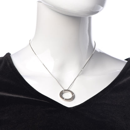 Cartier 18K White Gold 3 Diamonds LOVE Pendant Necklace 2 of 7