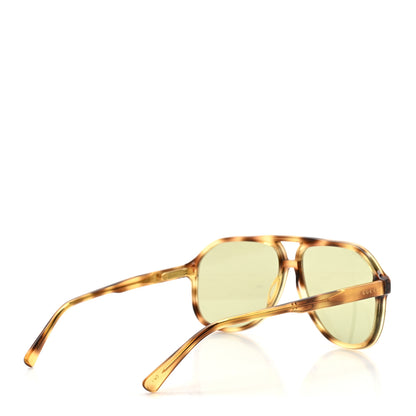 Gucci Aviator Sunglasses GG1042S Havana Gold Green 4 of 8