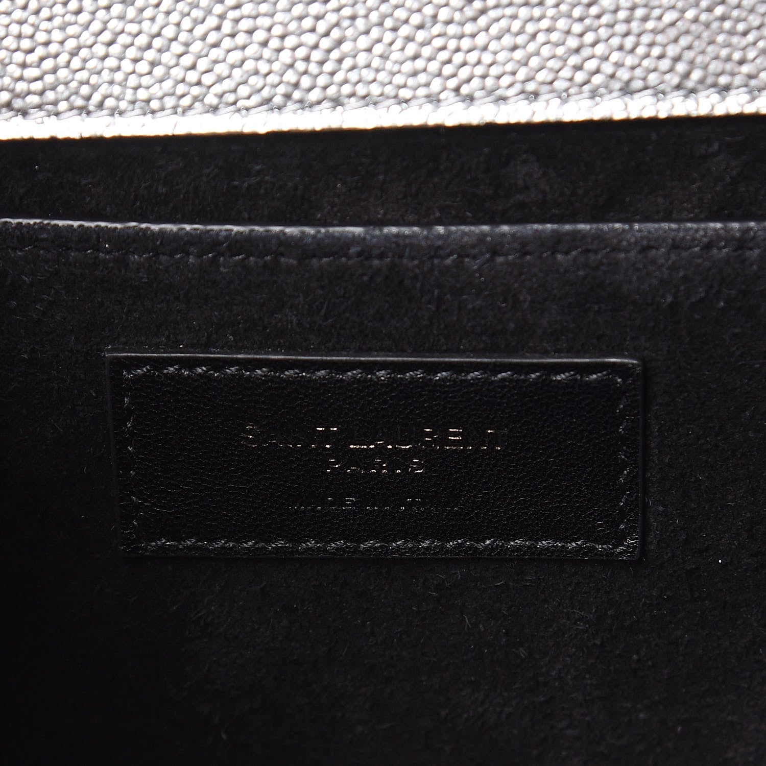 Saint Laurent Metallic Grain De Poudre Medium Classic Monogram Kate Satchel Silver 6 of 8