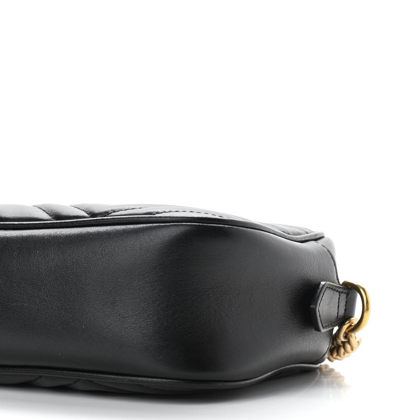 Calfskin Matelasse Small GG Marmont Chain Shoulder Bag Black