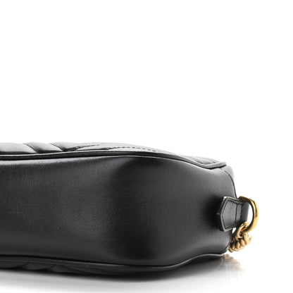 Gucci Calfskin Matelasse Small GG Marmont Chain Shoulder Bag Black 11 of 11