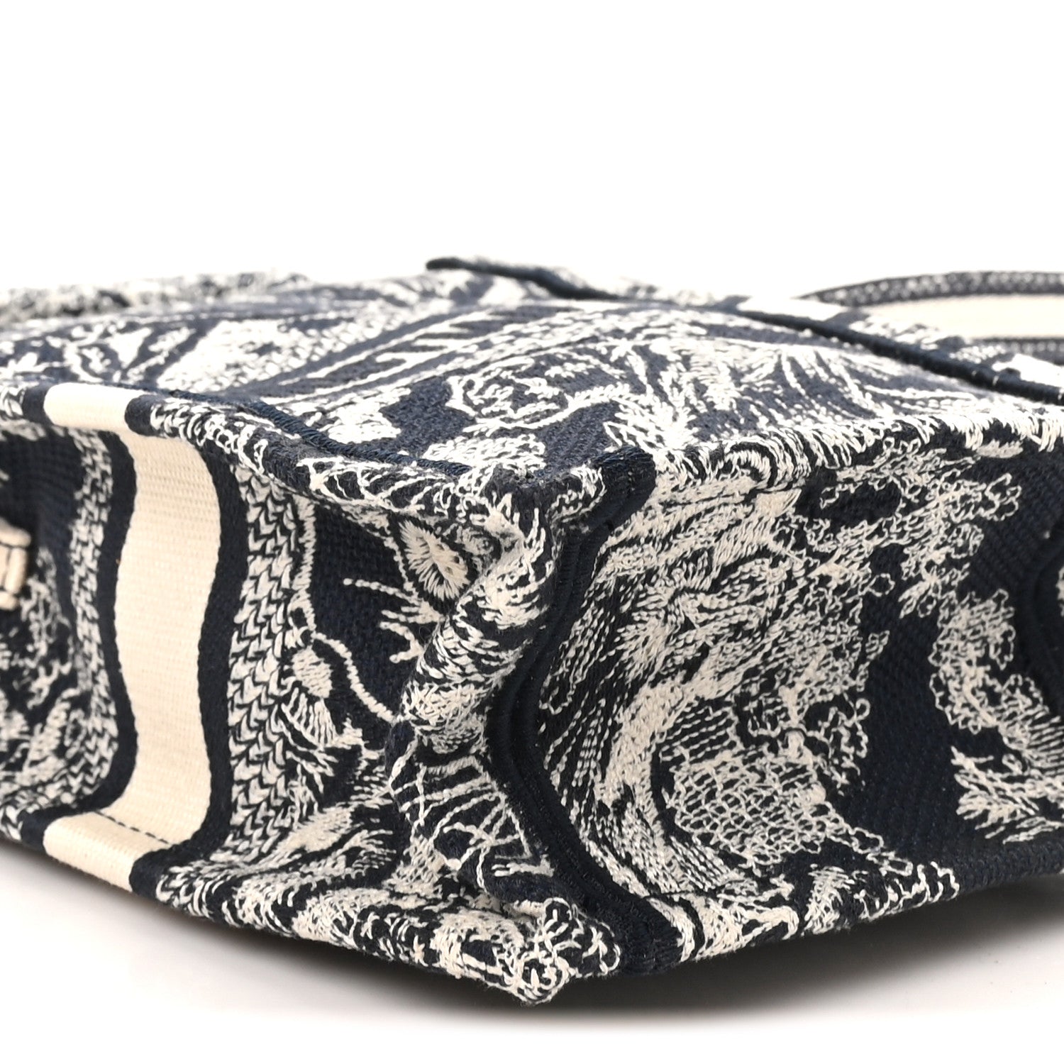 Christian Dior Canvas Toile de Jouy Reverse Embroidered Mini Book Tote Phone Bag  Blue 9 of 10