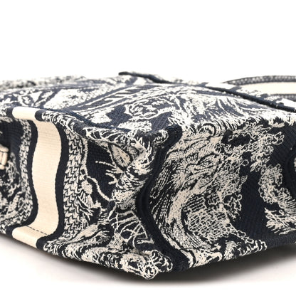 Christian Dior Canvas Toile de Jouy Reverse Embroidered Mini Book Tote Phone Bag  Blue 9 of 10