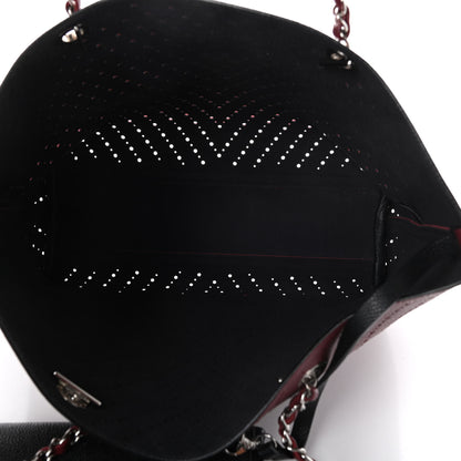 Chanel Perforated Grained Calfskin Large Shopping Tote Red 5 of 10