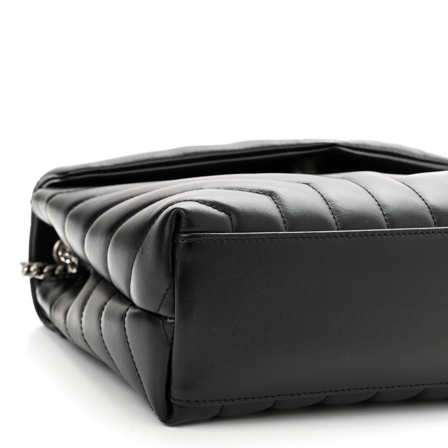 Saint Laurent Calfskin Y Quilted Monogram Small Loulou Chain Satchel Black 10 of 11
