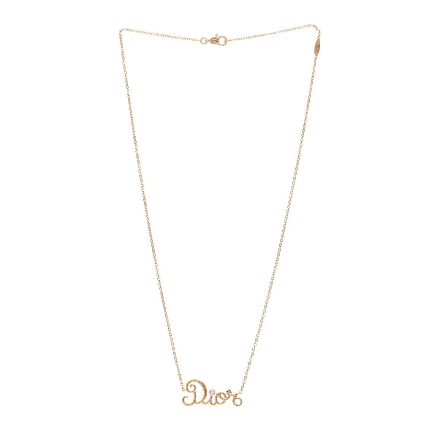 18K Yellow Gold Diamond Dioramour Pendant Necklace